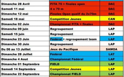 Calendrier de ligue 2019