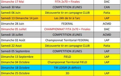 Calendrier de ligue 2020